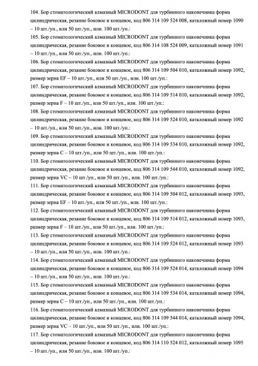 Пример регистрационного удостоверение на медизделия: бор стоматологический алмазный microdont